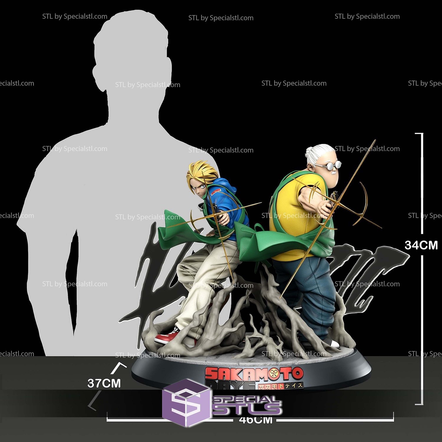 Taro Sakamoto and Shin Asakura 3D Printer Files STL Model — view 2