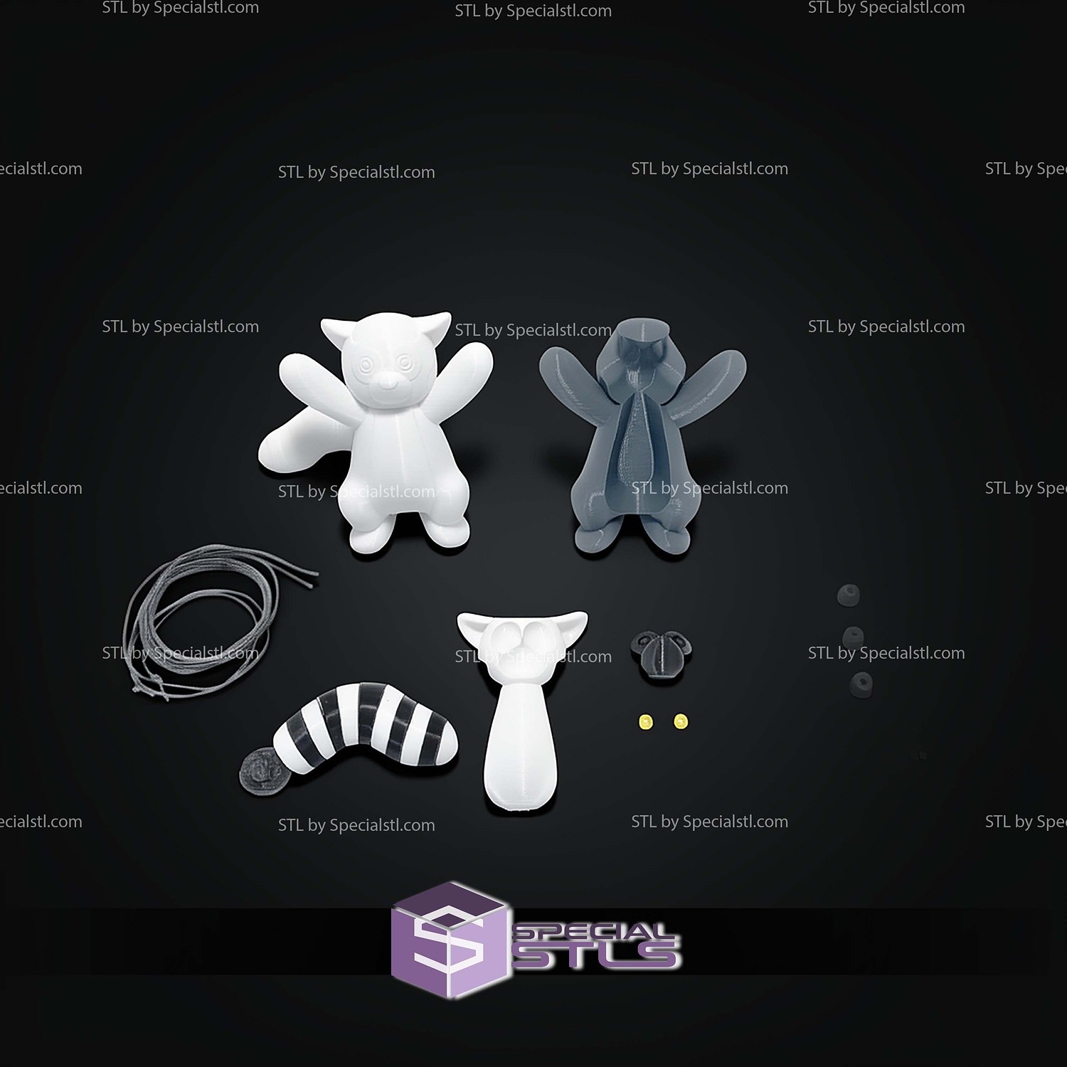 Super Basic STL Climbing Lemur Toy 3D Model — view 2