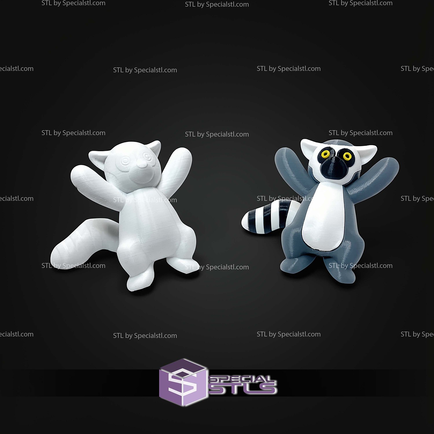 Super Basic STL Climbing Lemur Toy 3D Model — view 3