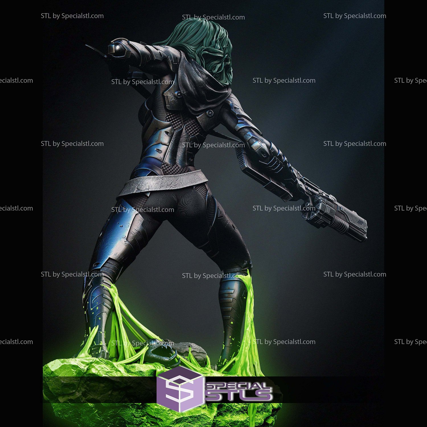 Gamora Comic Version Battle Digital STL Files 3D Model — view 2