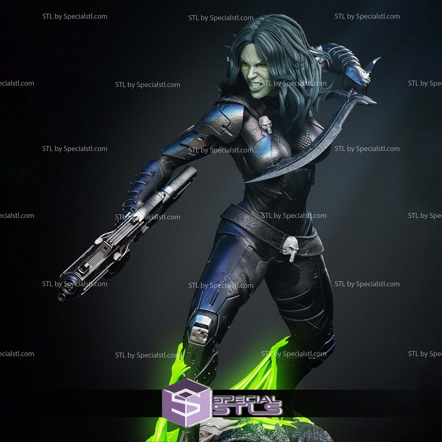 Gamora Comic Version Battle Digital STL Files 3D Model — view 3