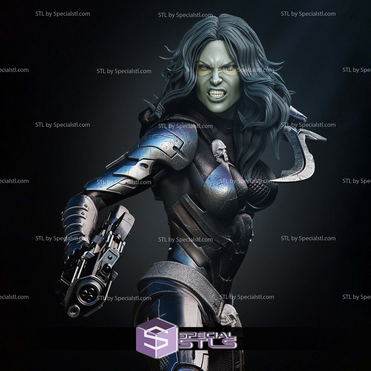 Gamora Comic Version Battle Digital STL Files 3D Model — view 4