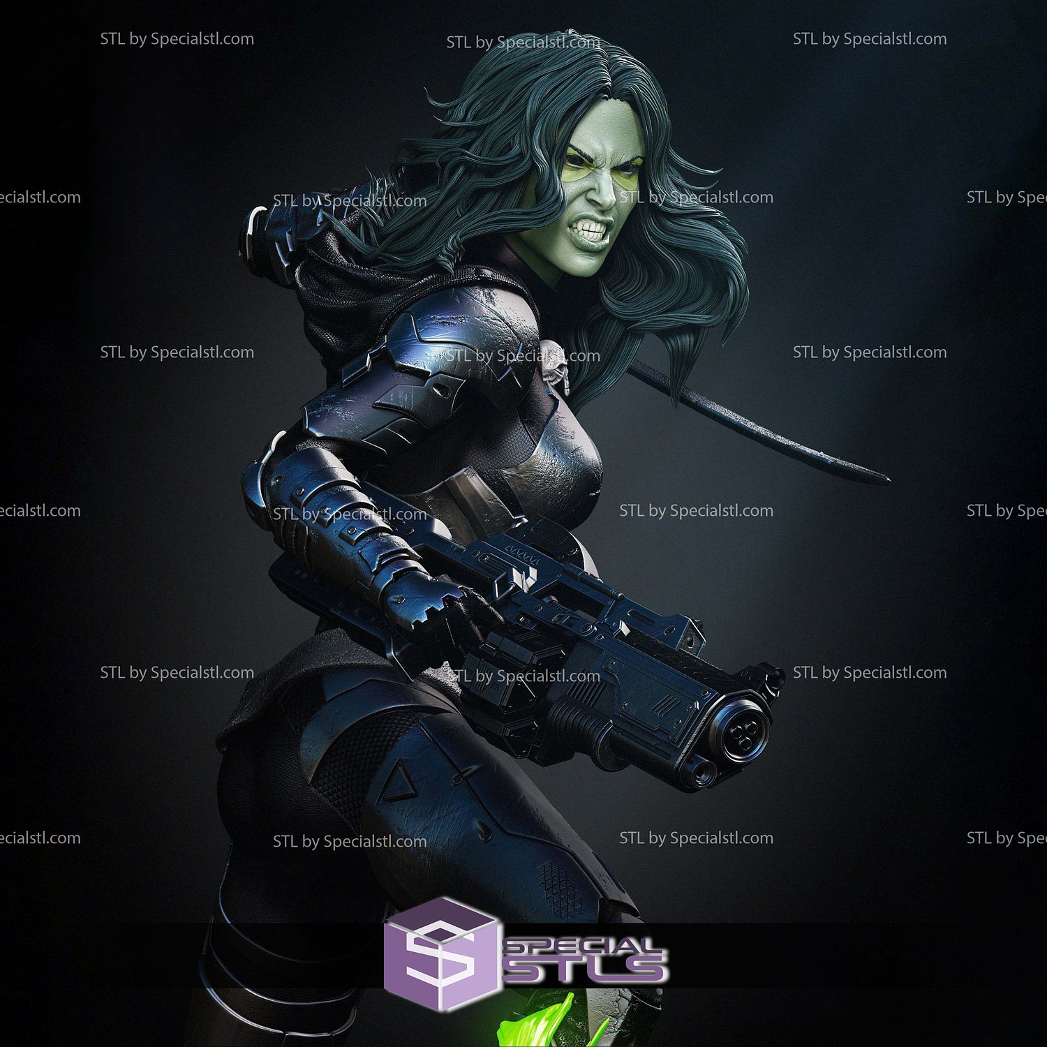 Gamora Comic Version Battle Digital STL Files 3D Model — view 5
