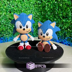 Super Basic STL Knitted Sonic 3D Model