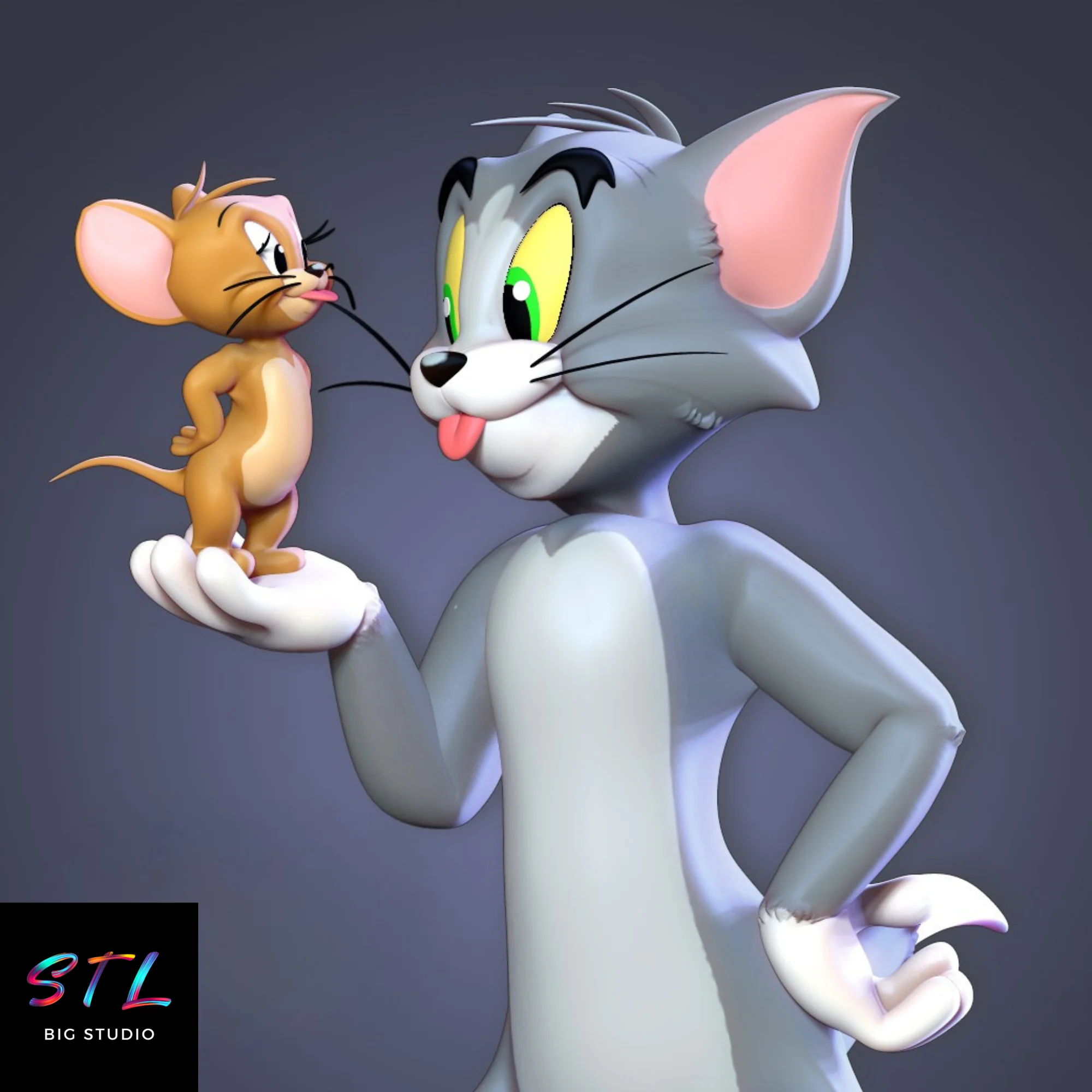 Tom & Jerry STL | 3D Print Model | Classic Cartoon Duo Model — view 3