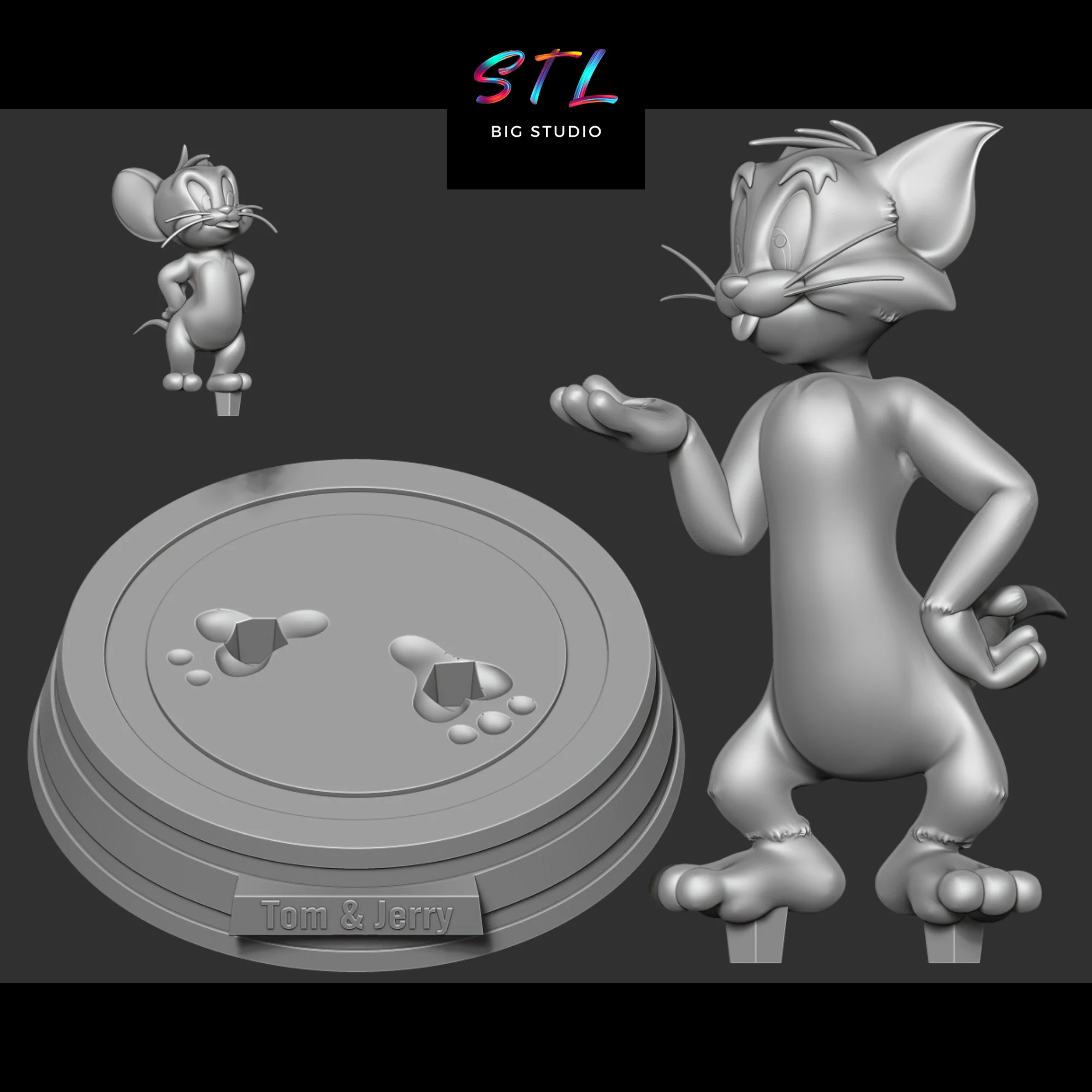 Tom & Jerry STL | 3D Print Model | Classic Cartoon Duo Model — view 7