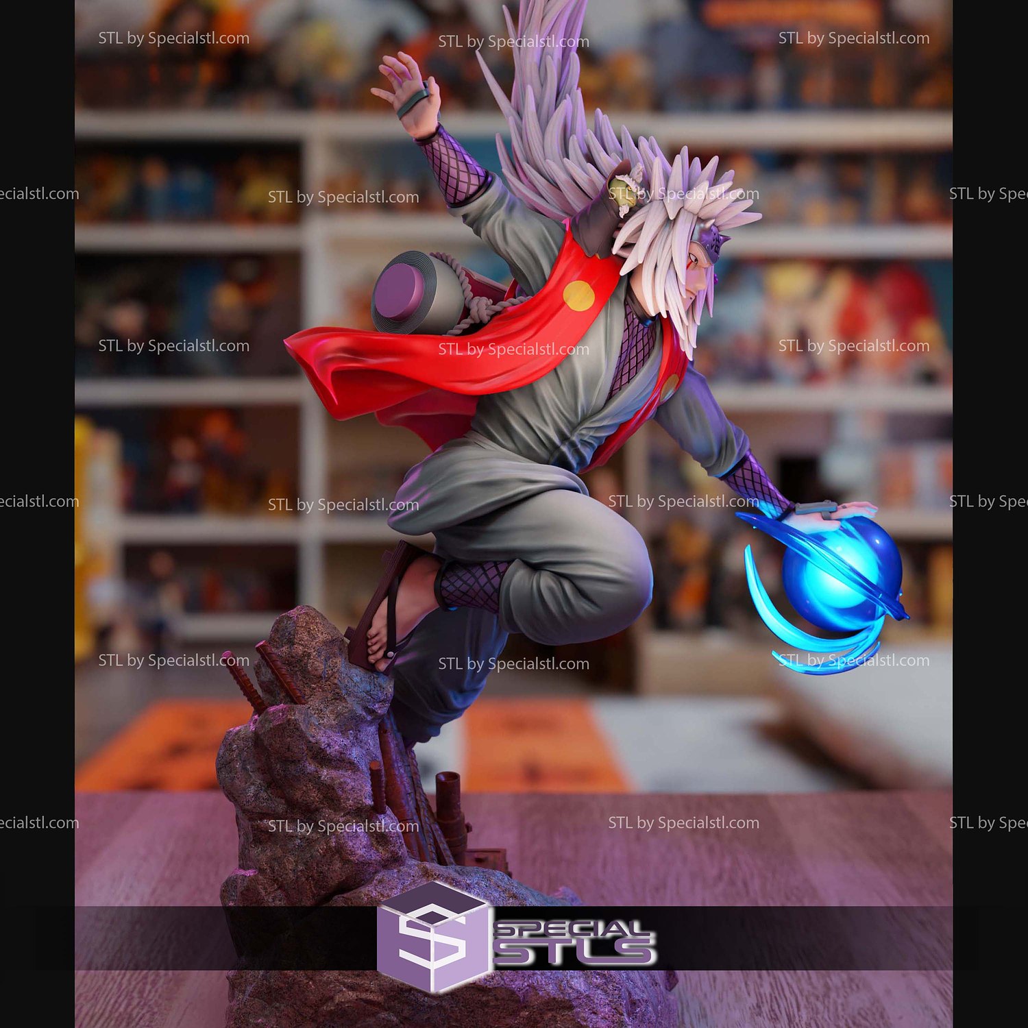 Jiraiya Power Ball Naruto STL Files 3D Model — view 2