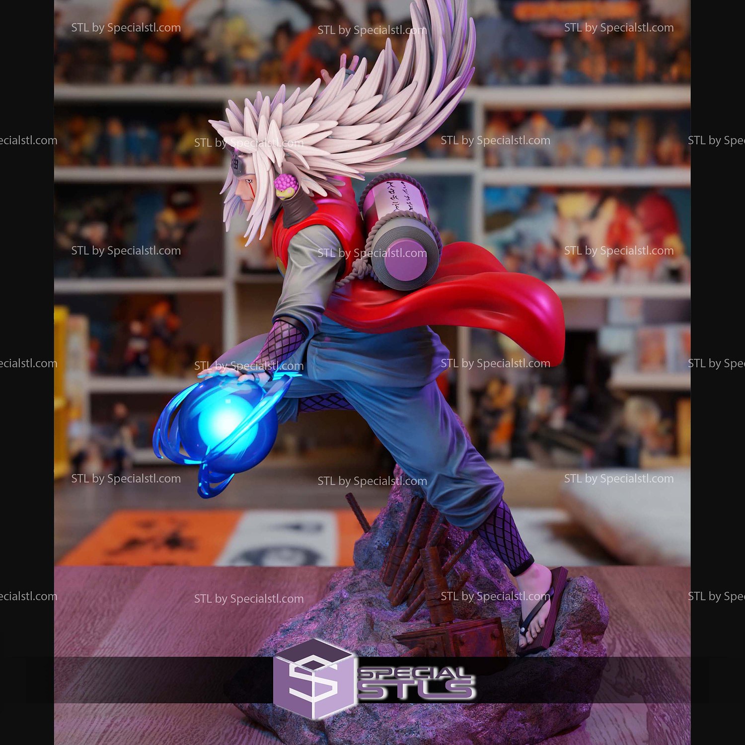 Jiraiya Power Ball Naruto STL Files 3D Model — view 4