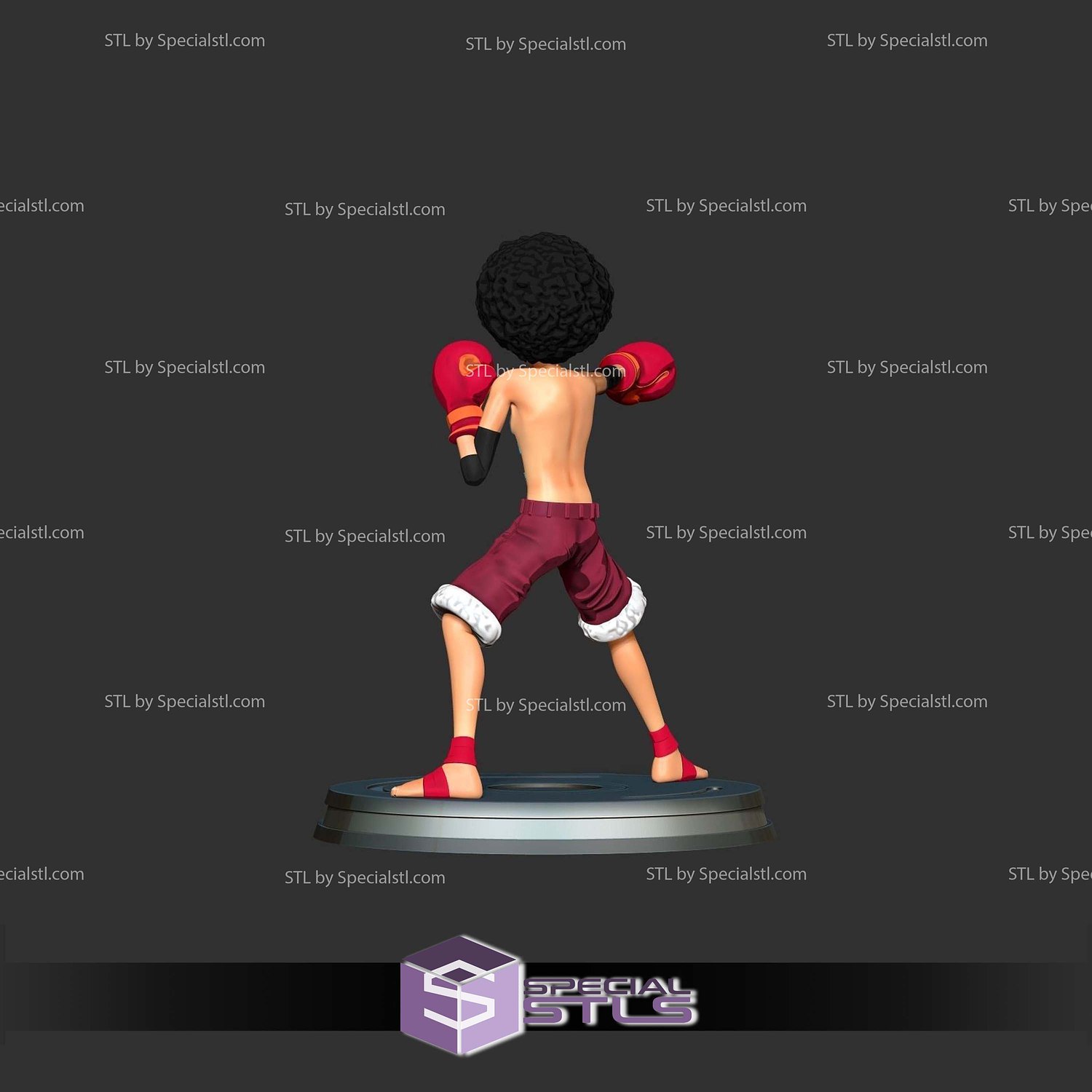 Afro Luffy One Piece 3D Print Files STL Model — view 4