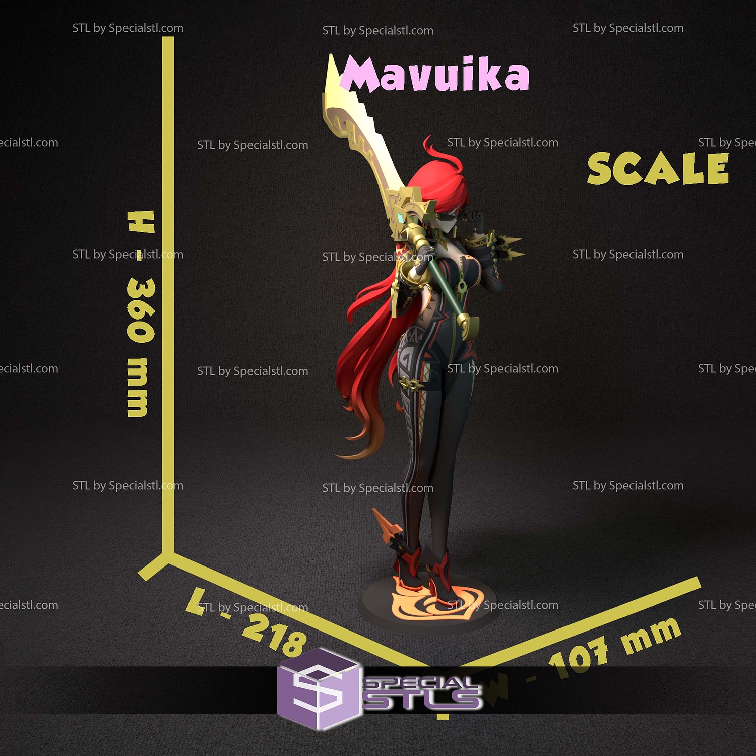 Mavuika Genshin Impact Digital STL Files 3D Model — view 8