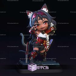 Nekomiya Mana Nekomata ZZZ Chibi STL Files 3D Model