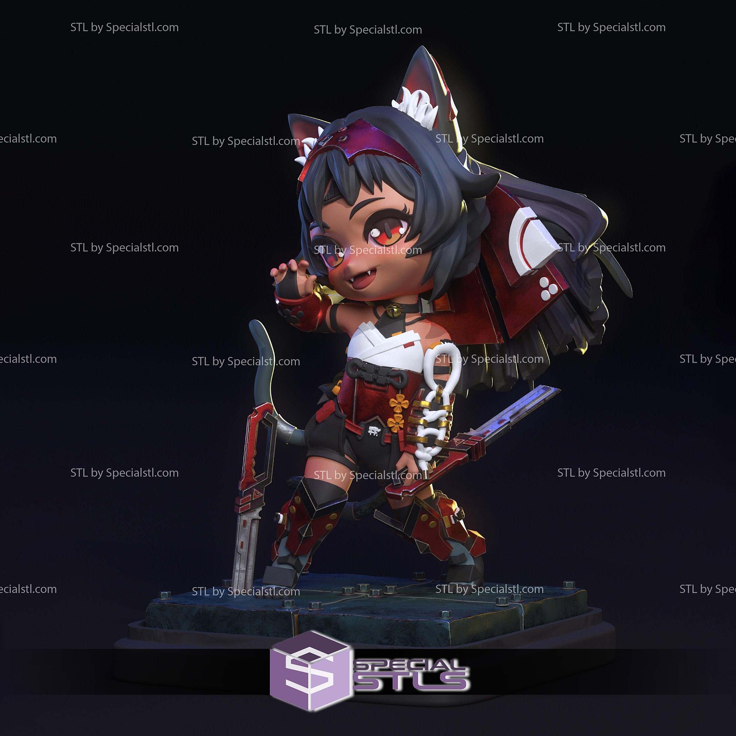 Nekomiya Mana Nekomata ZZZ Chibi STL Files 3D Model — view 2