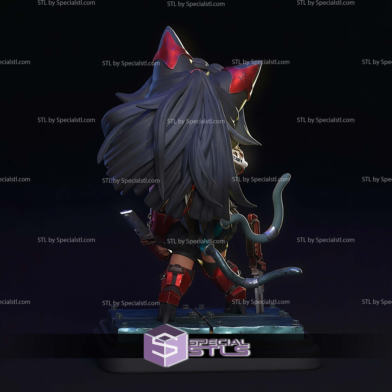 Nekomiya Mana Nekomata ZZZ Chibi STL Files 3D Model — view 3