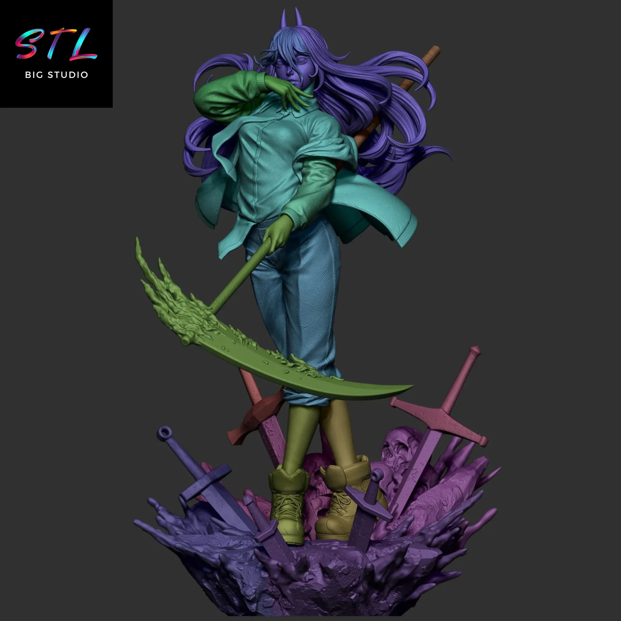 Power STL | Chainsaw Man | 3D Printable Figure Model — view 6
