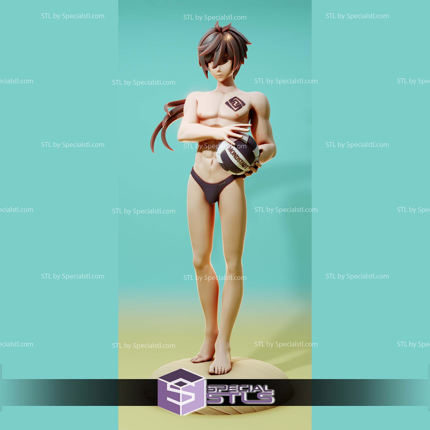 Zhongli Archon Of The Beaches Digital STL Files 3D Model — view 6