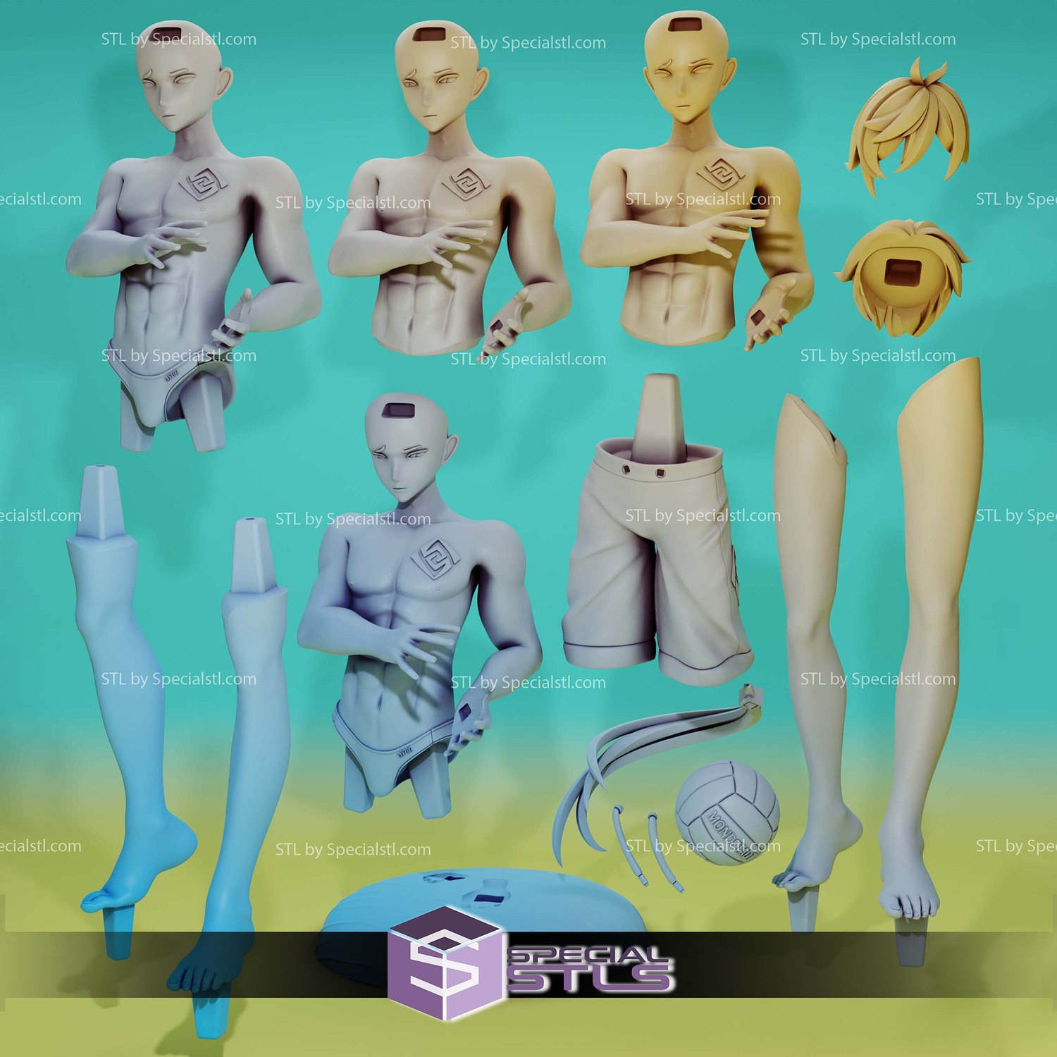 Zhongli Archon Of The Beaches Digital STL Files 3D Model — view 7