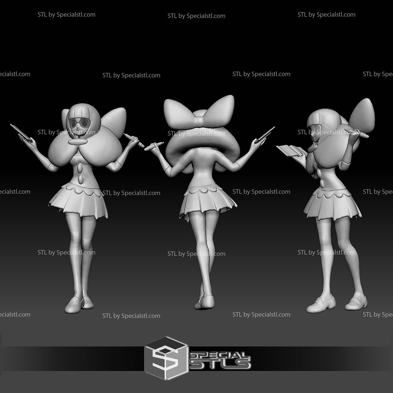 Pokemon STL Collection Elite Four Shauntal 3D Model — view 2