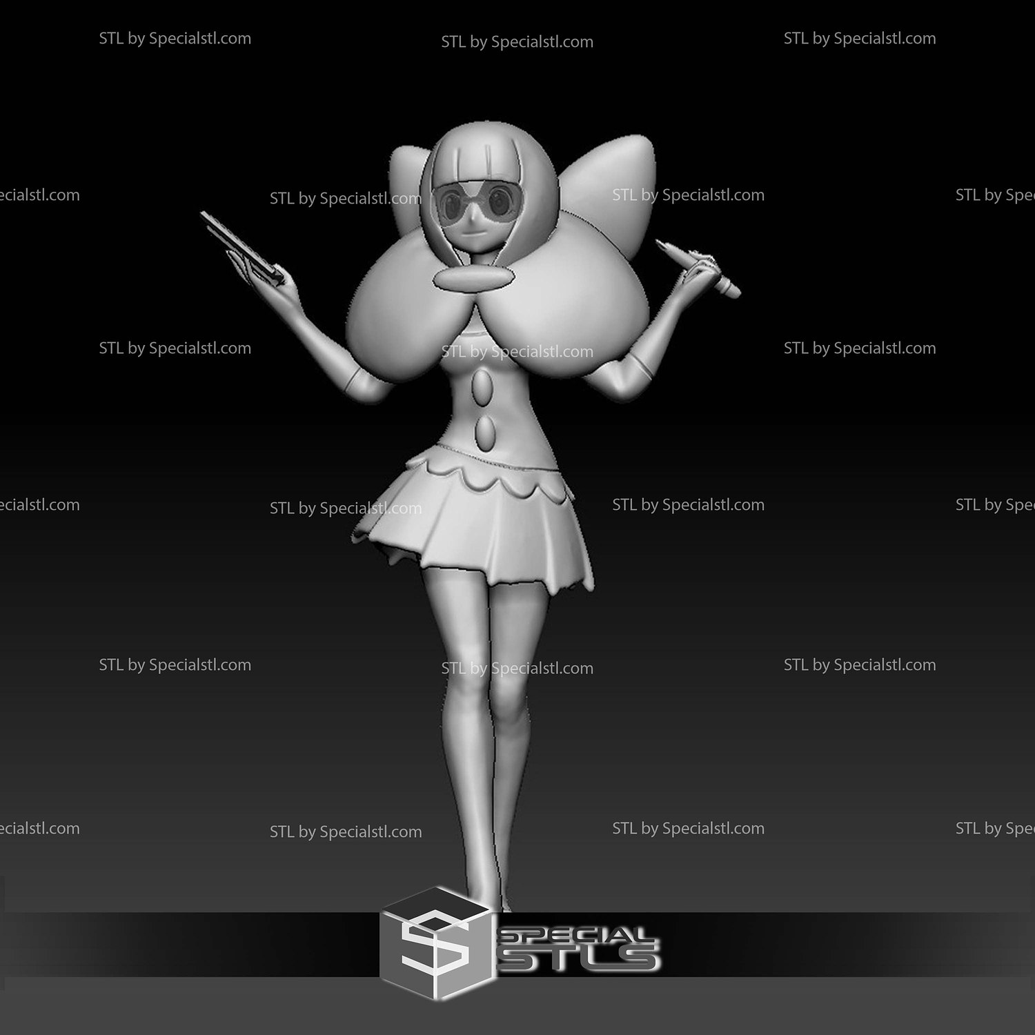 Pokemon STL Collection Elite Four Shauntal 3D Model — view 3