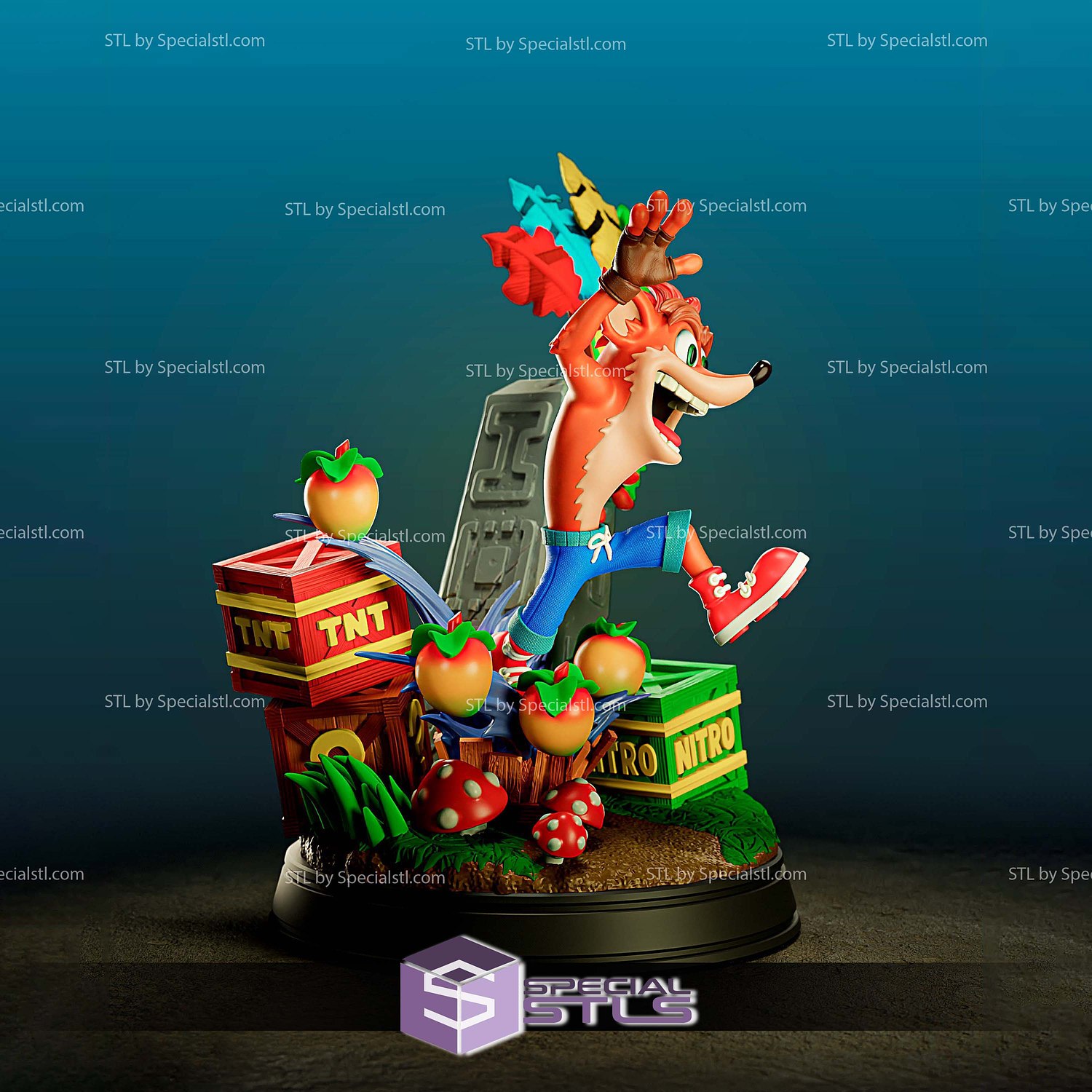 Crash Bandicoot Nitro Diorama 3D Printer Files STL Model — view 3