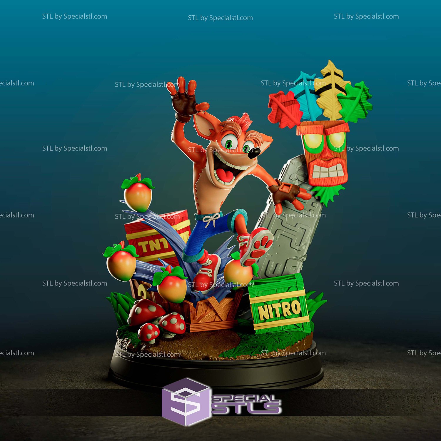 Crash Bandicoot Nitro Diorama 3D Printer Files STL Model — view 6