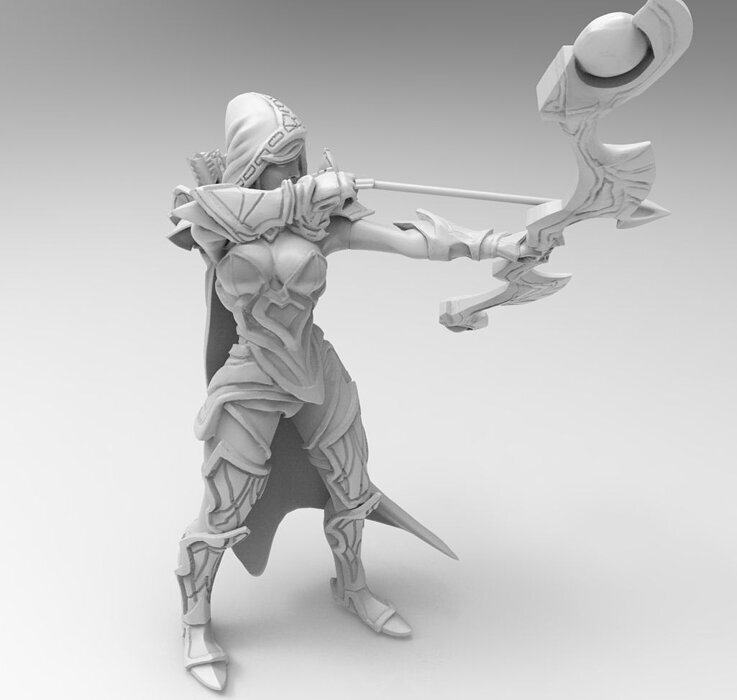 Dota 2 Drow Ranger 3D Print Model STL Model — view 2