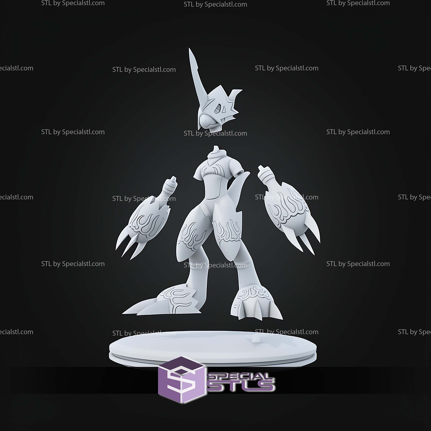 Super Basic STL Flamedramon Digimon 3D Model — view 2