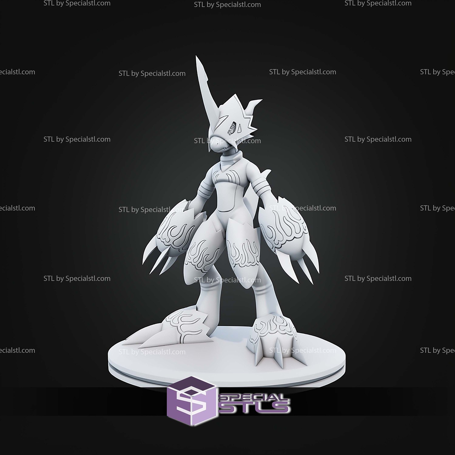 Super Basic STL Flamedramon Digimon 3D Model — view 3