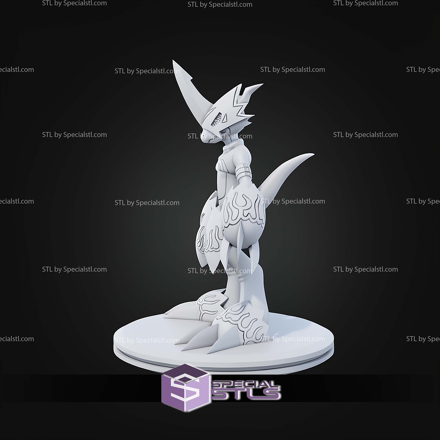 Super Basic STL Flamedramon Digimon 3D Model — view 4