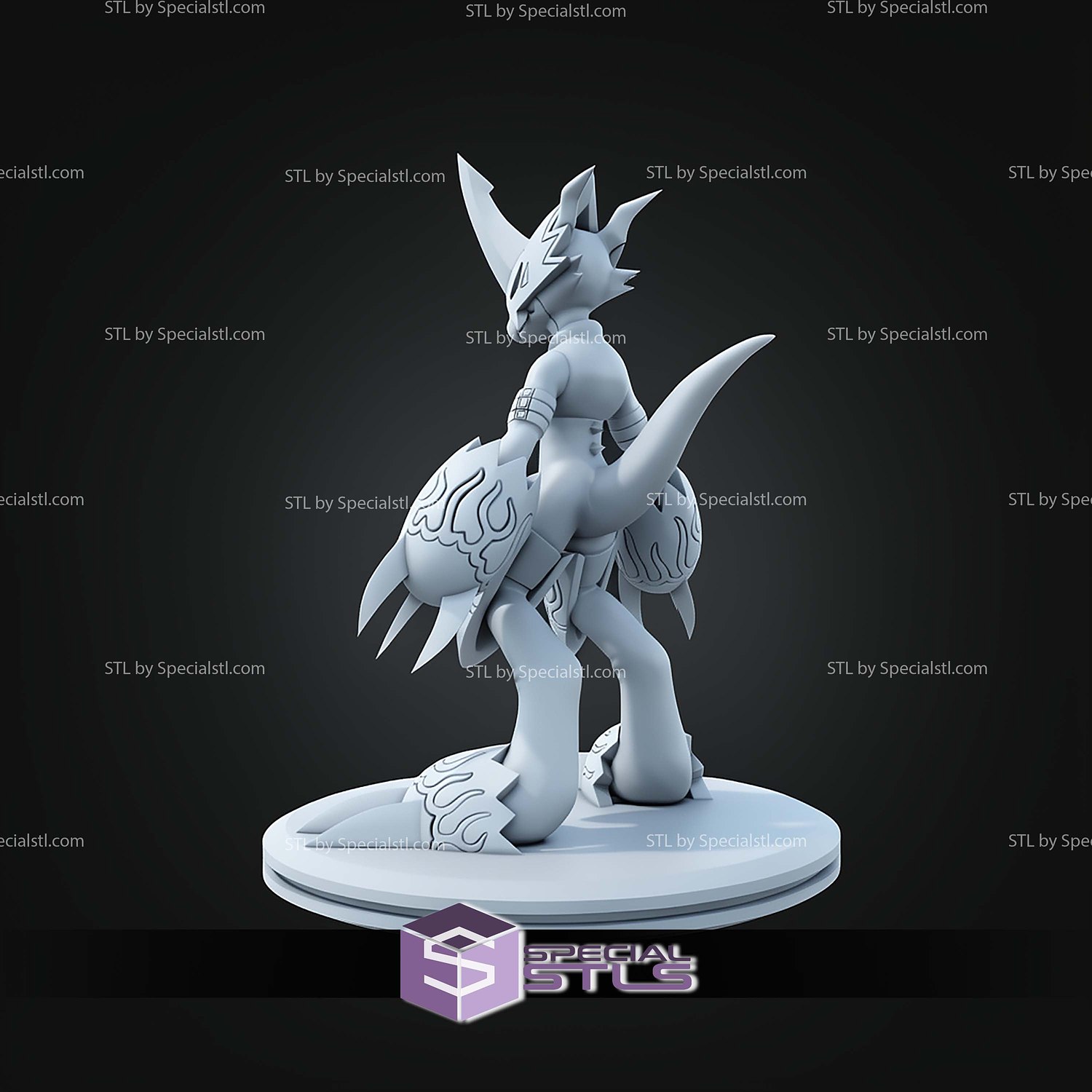 Super Basic STL Flamedramon Digimon 3D Model — view 5