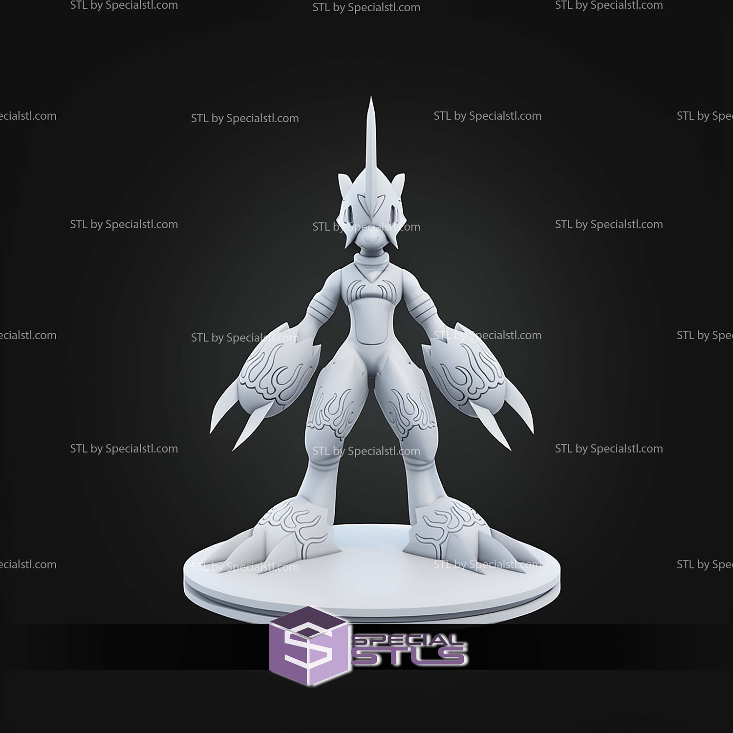 Super Basic STL Flamedramon Digimon 3D Model — view 6