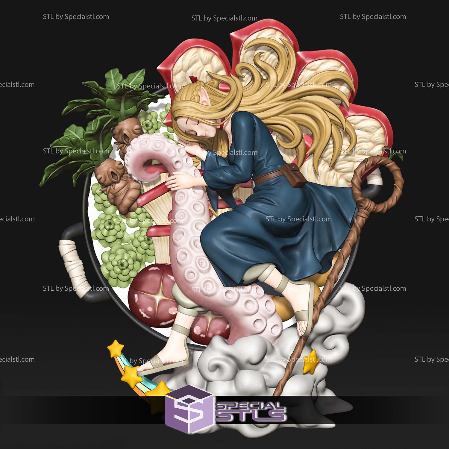 Marcille Sleeping Dungeon Meshi 3D Printer Files STL Model — view 2