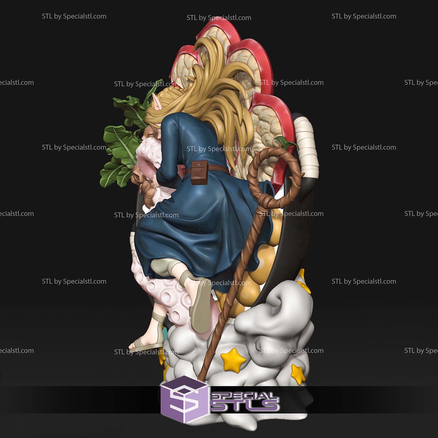 Marcille Sleeping Dungeon Meshi 3D Printer Files STL Model — view 3