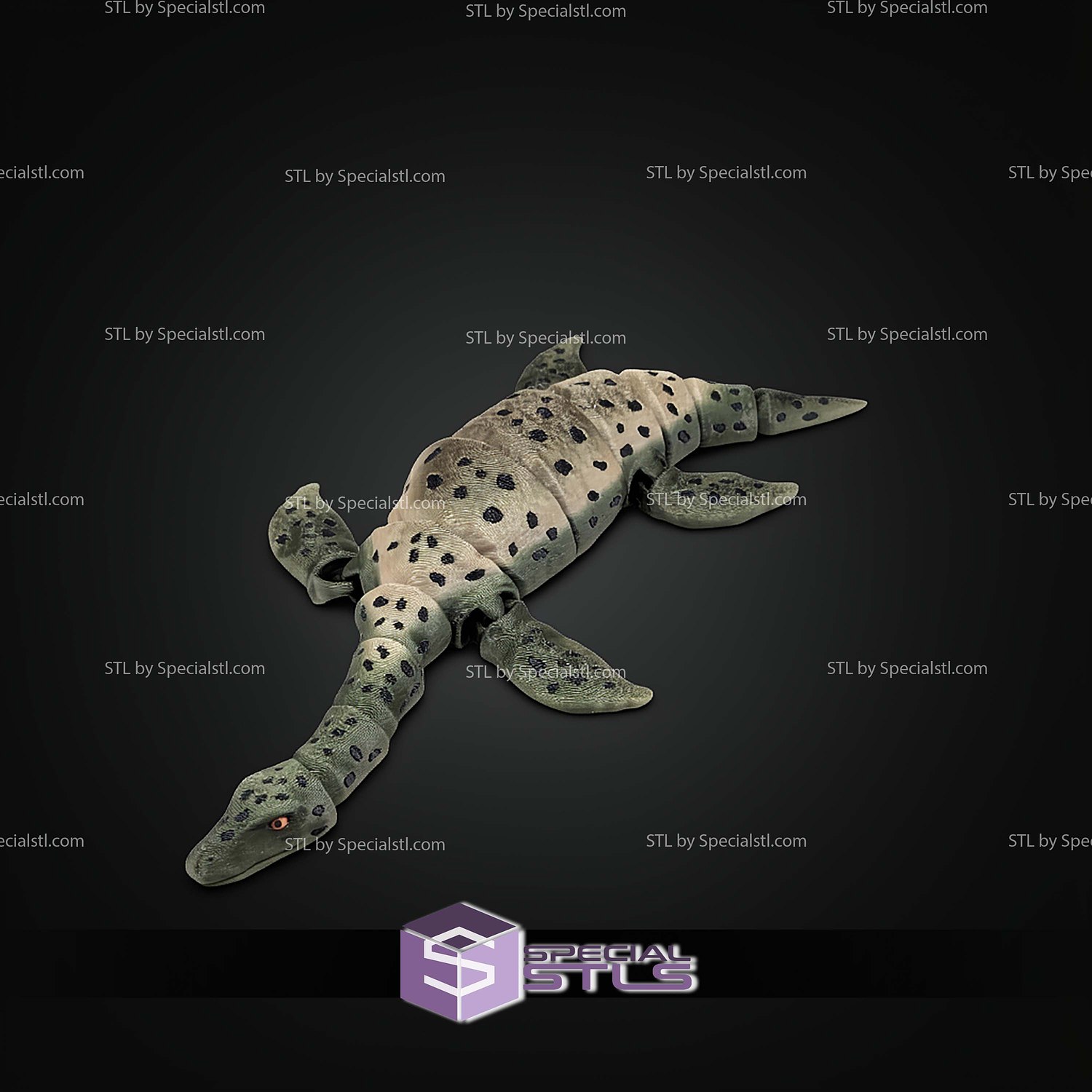 Super Basic STL Prehistoric Plesiosaur Dinosaur Flexi 3D Model — view 2