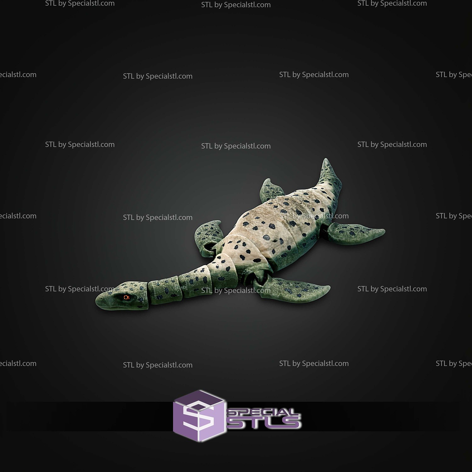 Super Basic STL Prehistoric Plesiosaur Dinosaur Flexi 3D Model — view 3