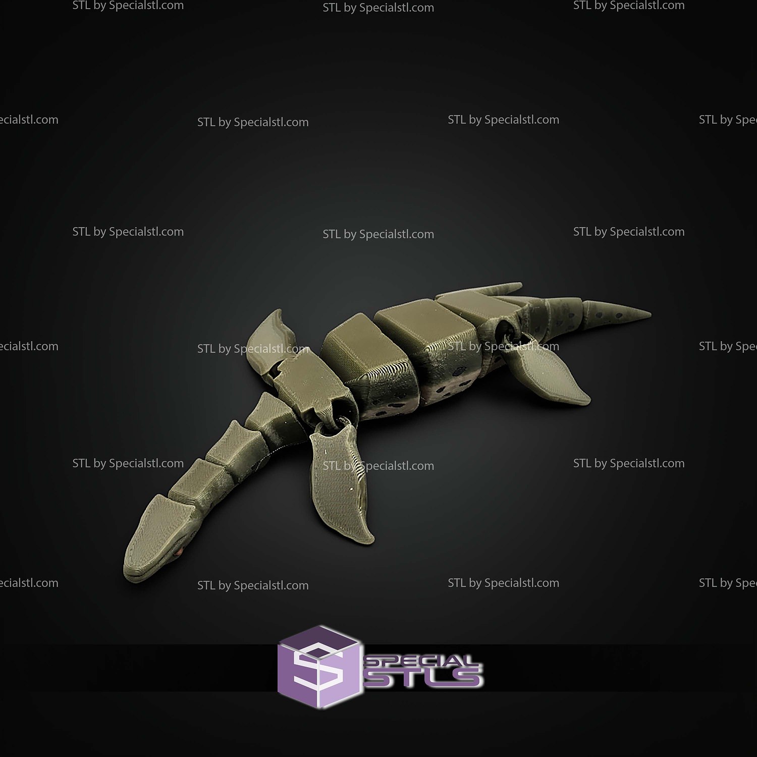 Super Basic STL Prehistoric Plesiosaur Dinosaur Flexi 3D Model — view 4