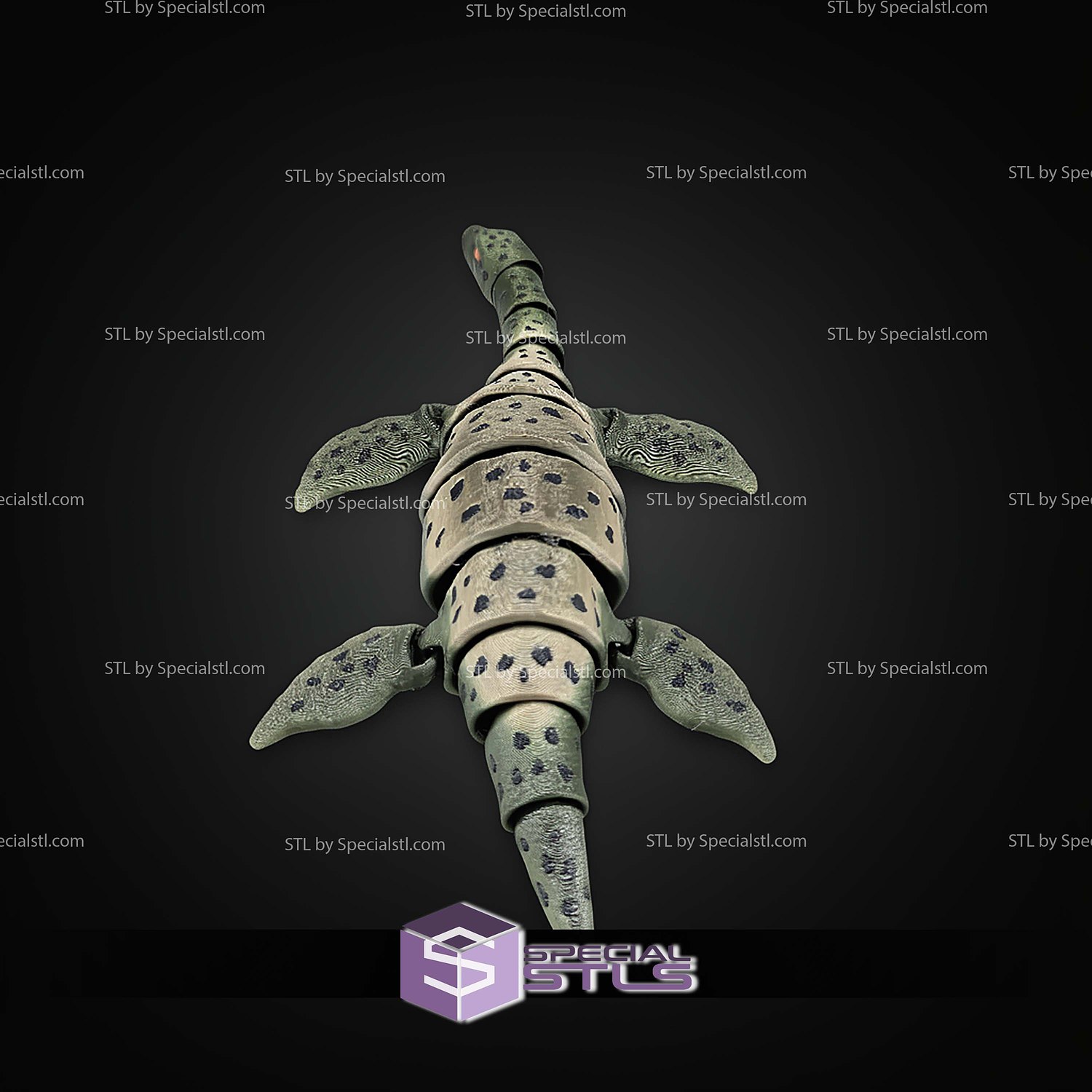 Super Basic STL Prehistoric Plesiosaur Dinosaur Flexi 3D Model — view 5