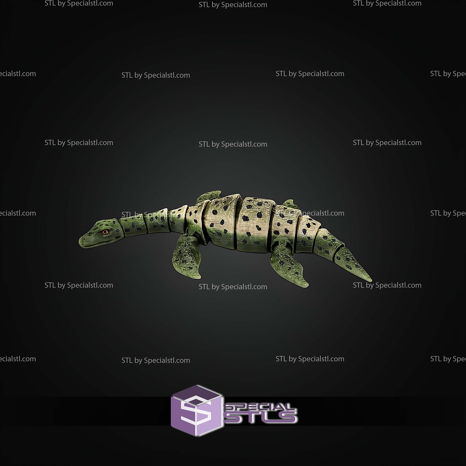 Super Basic STL Prehistoric Plesiosaur Dinosaur Flexi 3D Model — view 6