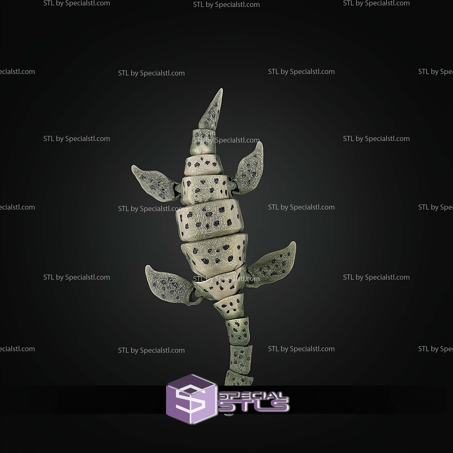 Super Basic STL Prehistoric Plesiosaur Dinosaur Flexi 3D Model — view 7