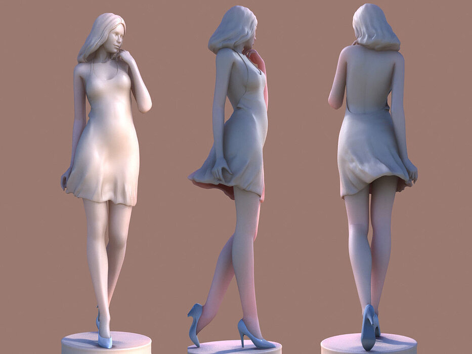 Woman Walking 3D STL Model — view 2
