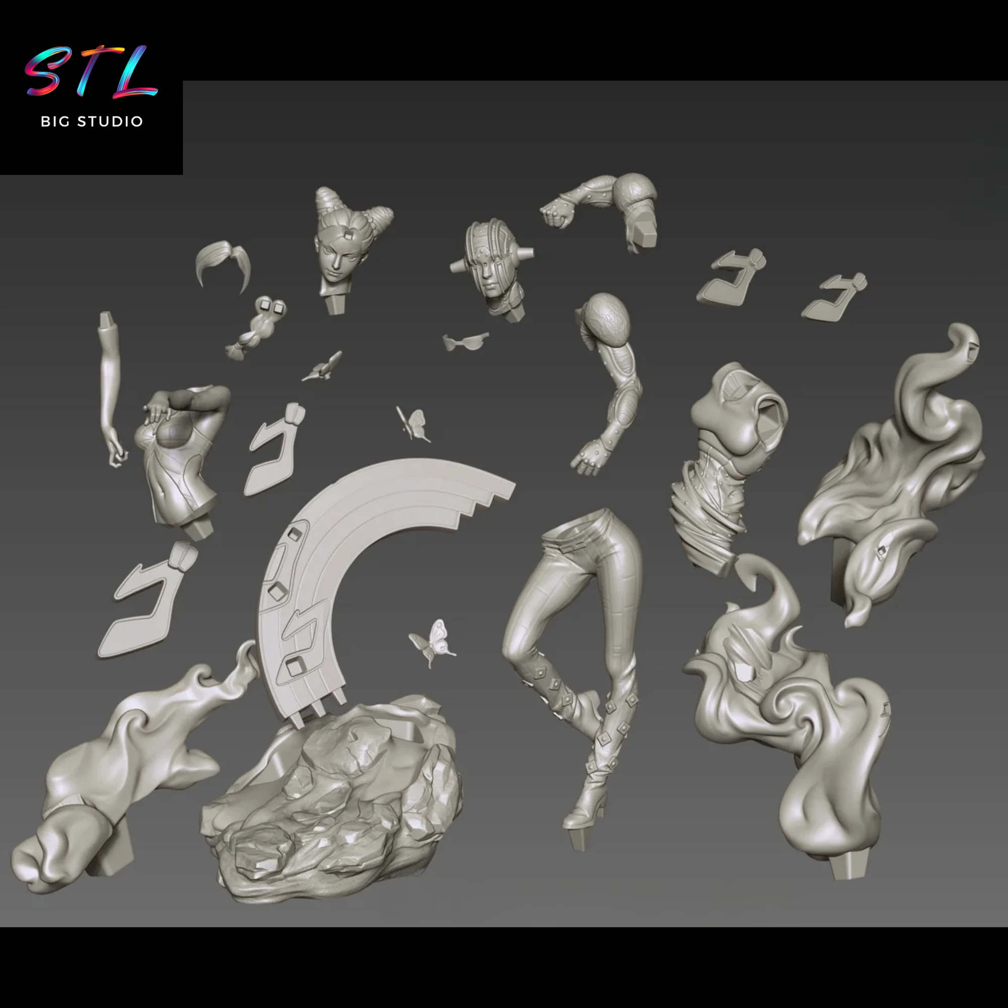 Jolyne Cujoh & Stand STL | JoJo’s Bizarre Adventure | 3D Printable Model Model — view 6
