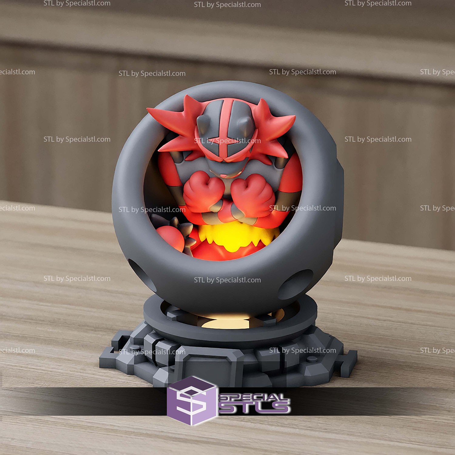 Super Basic Pokemon STL Incineroar Healing Machine 3D Model — view 2
