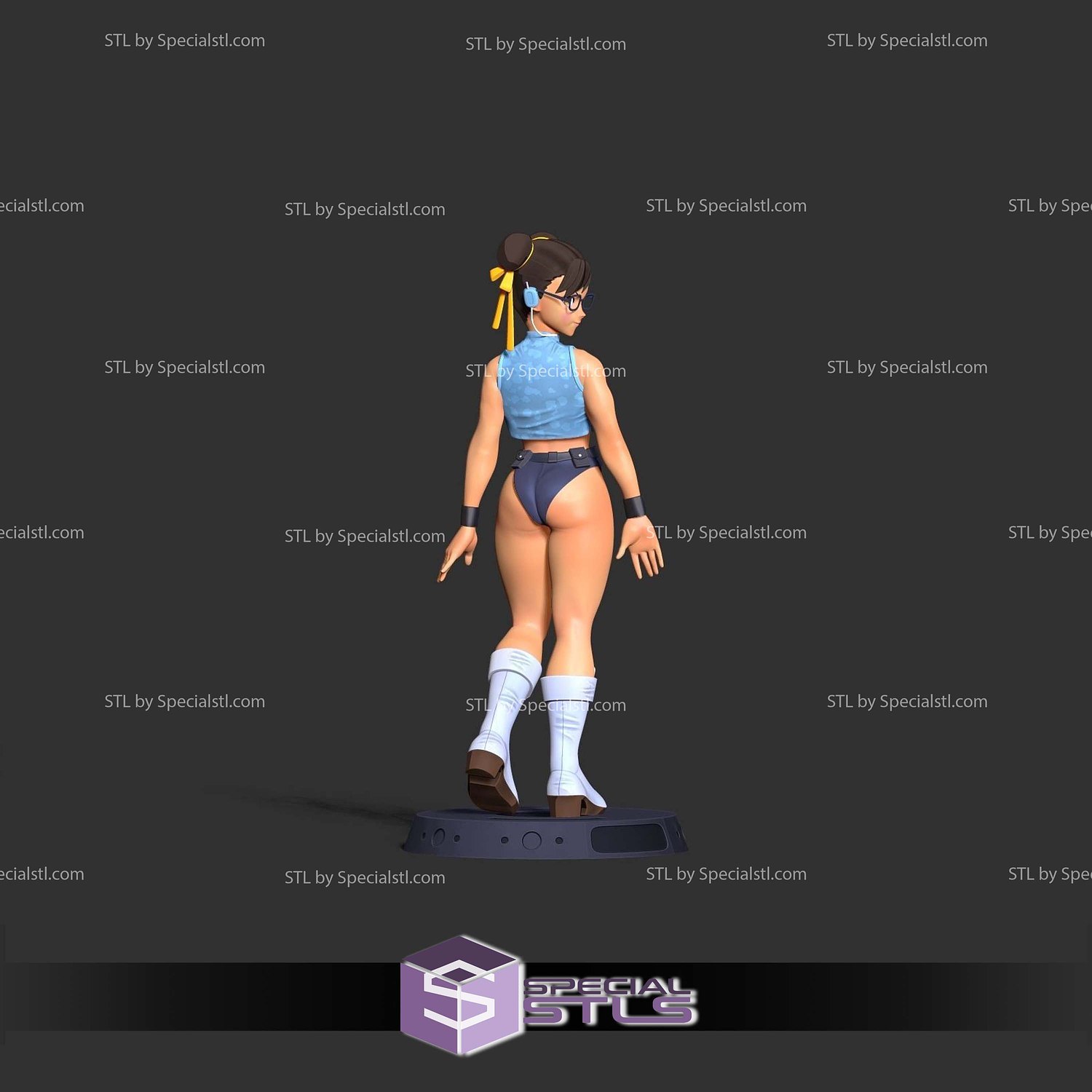 Chun Li Looked Back 3D Print Files STL Model — view 7