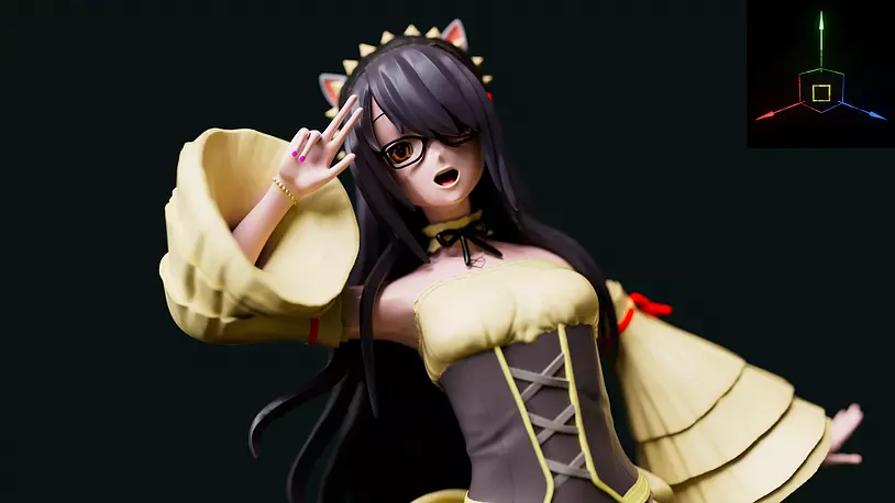 Reika Kanata Original Stylized Anime Girl 3D FBX Model