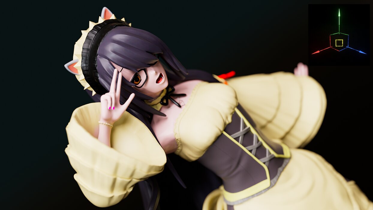 Reika Kanata Original Stylized Anime Girl 3D FBX Model — view 5
