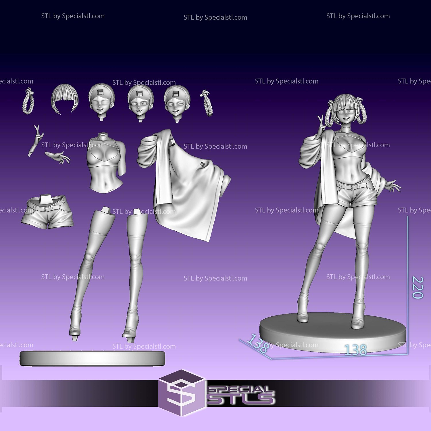 Nazuna Nanakusa Call of the Night Standalone 3D Printer Files STL Model — view 6