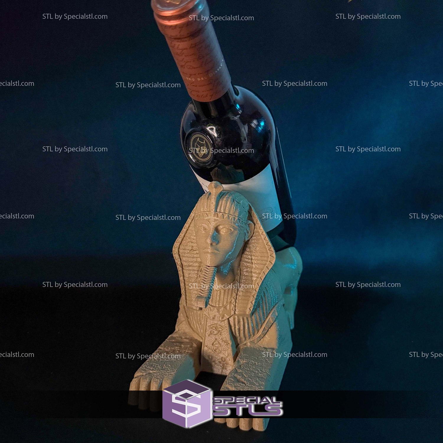 Sphinx Bottle Holder STL Files 3D Model — view 2