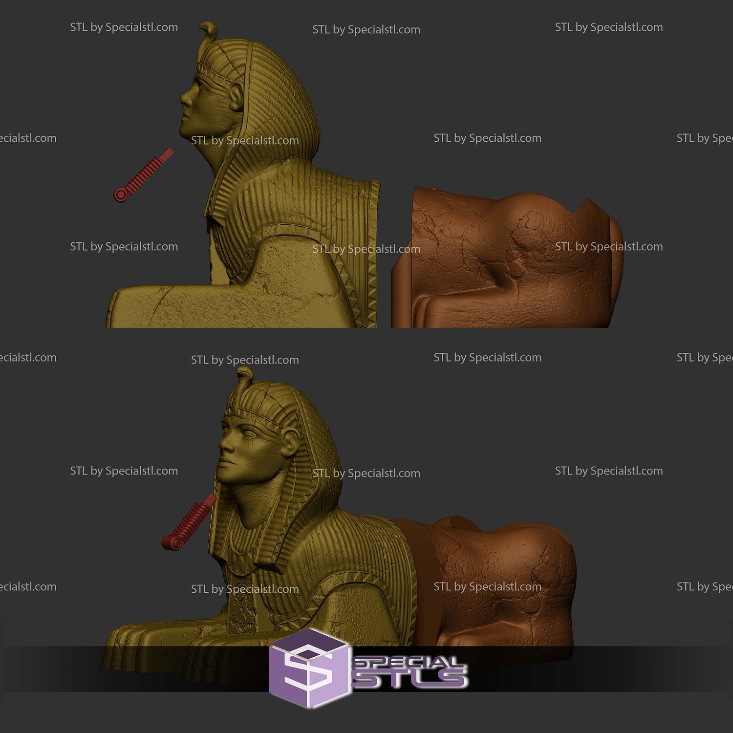Sphinx Bottle Holder STL Files 3D Model — view 3