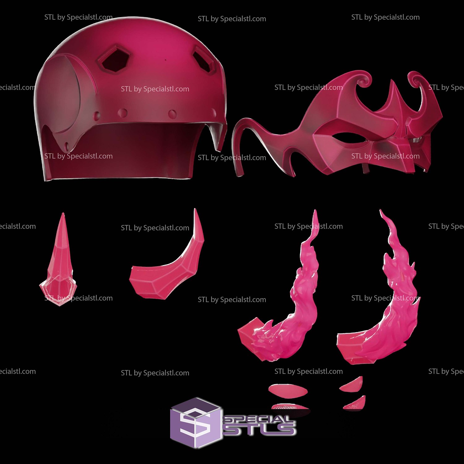Cosplay STL Files Daredevil Marvel Rivals Helmet 3D Model — view 8
