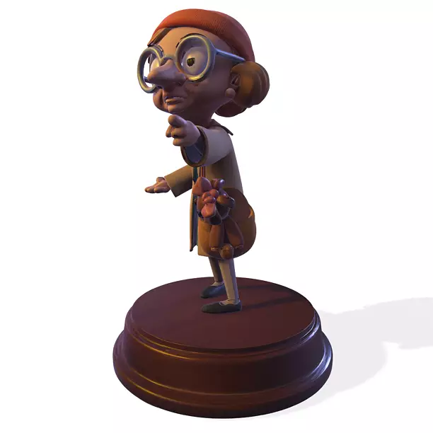 Stylized PBR Elderly Traveler 3D MP4 Model