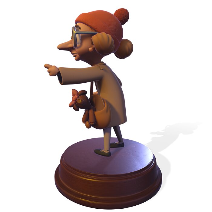 Stylized PBR Elderly Traveler 3D MP4 Model — view 2